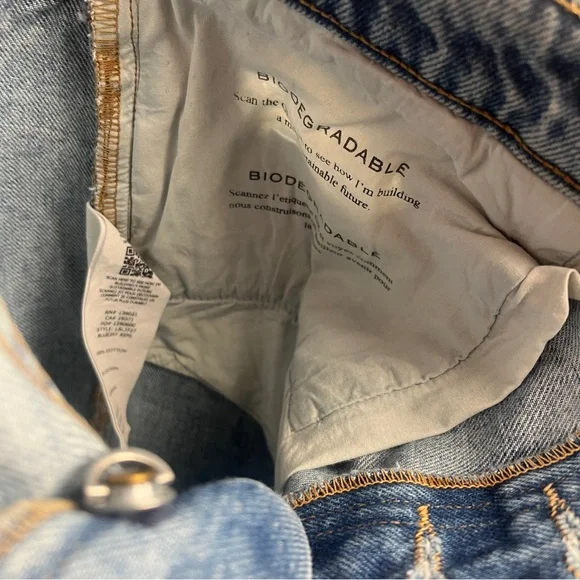 FRAME Le Slouch Women’s Light Blue Straight Jeans with Distressed Details - Picture 12 of 15